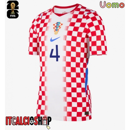 Croazia Josko Gvardiol #4 Prima Maglia Mondiali 2026 Manica Corta